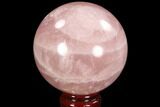 Polished Rose Quartz Sphere - Madagascar #92406-1